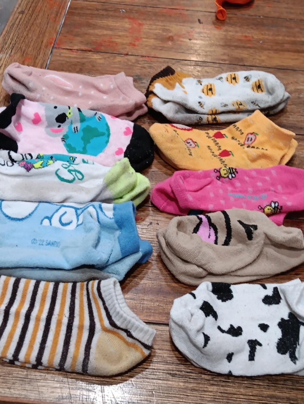 Kids No-Show Sock Pack - Assorted Pink, Yellow, Blue, White, Brown